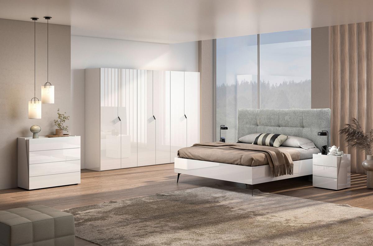 SZAFA UCHYLNA AMETISTA - biały wysoki połysk/czarny, Design, materiał drewnopochodny/metal (250/223/62cm) - Novel