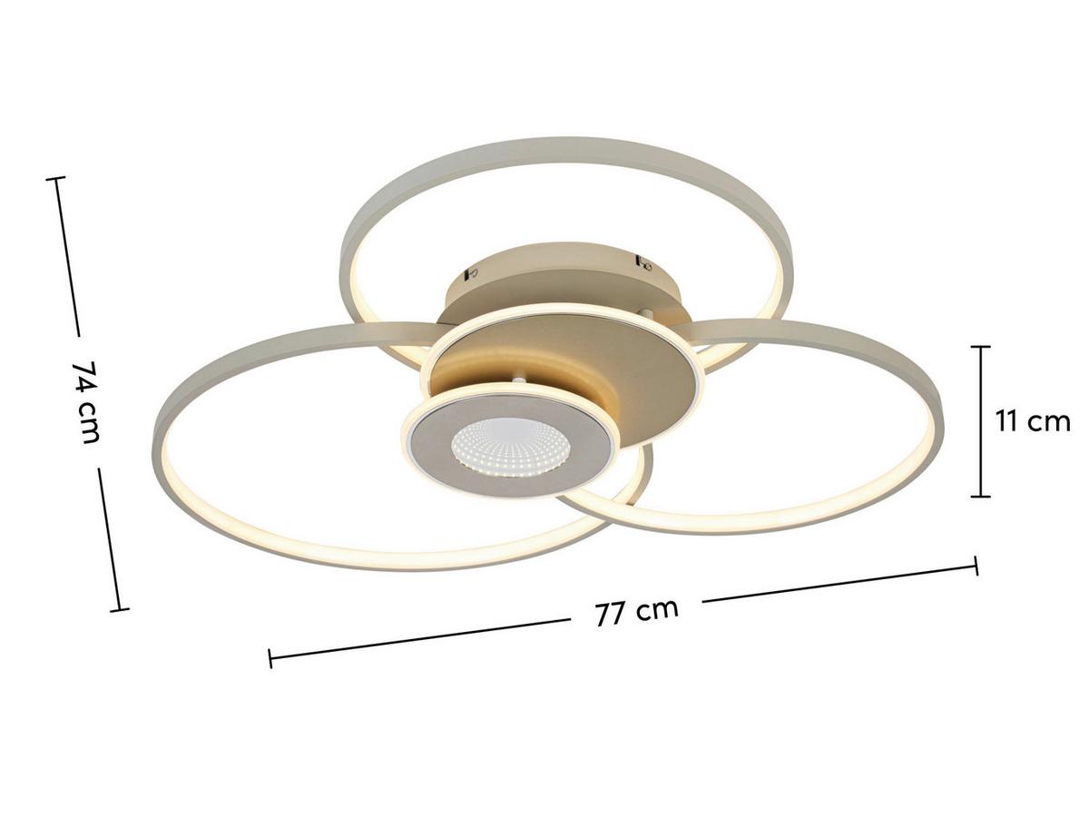 LED-Deckenleuchte Sehr Champagnerfarben max. 40 Watt - Sandfarben/Champagner, MODERN, Kunststoff/Metall (74/77/11cm) - Mömax