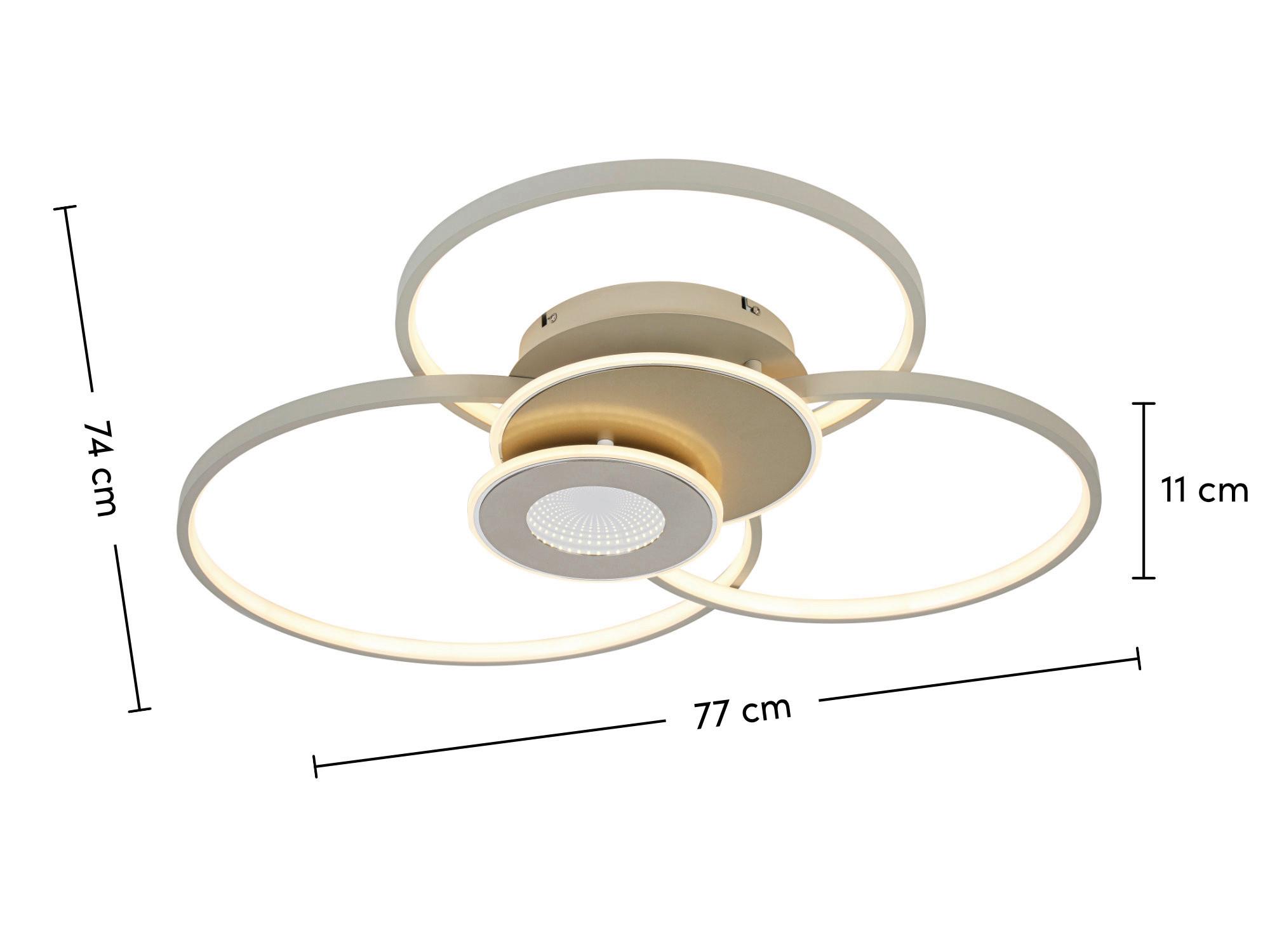 LED-TAKLAMPA SEHR - sandfärgad/champagne, Modern, metall/plast (74/77/11cm) - Mömax
