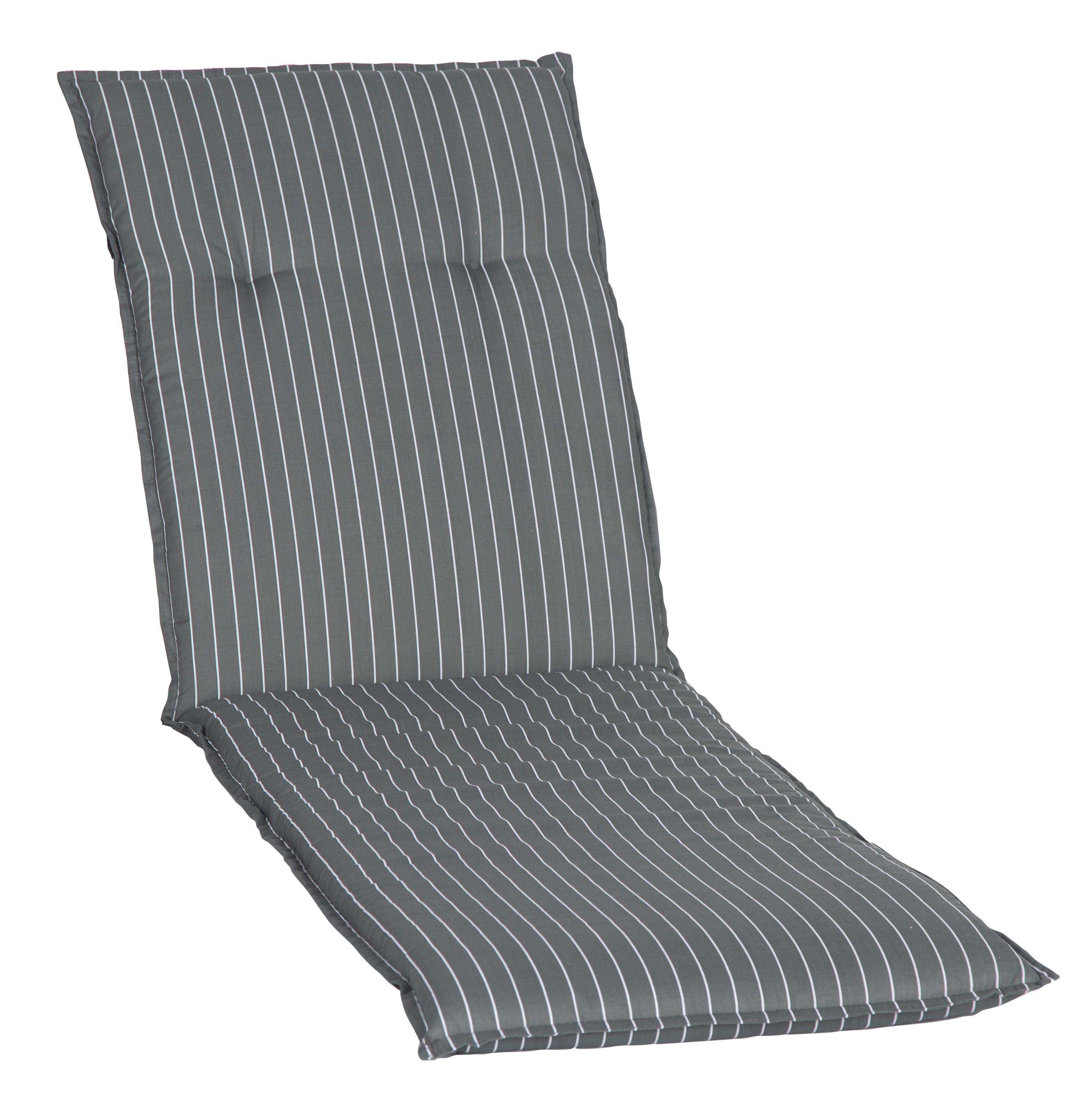Liegenauflage Belm ca. 193x60 cm Grau/Weiß - Weiß/Grau, Basics, Textil (193/60/6cm) - Gardenson
