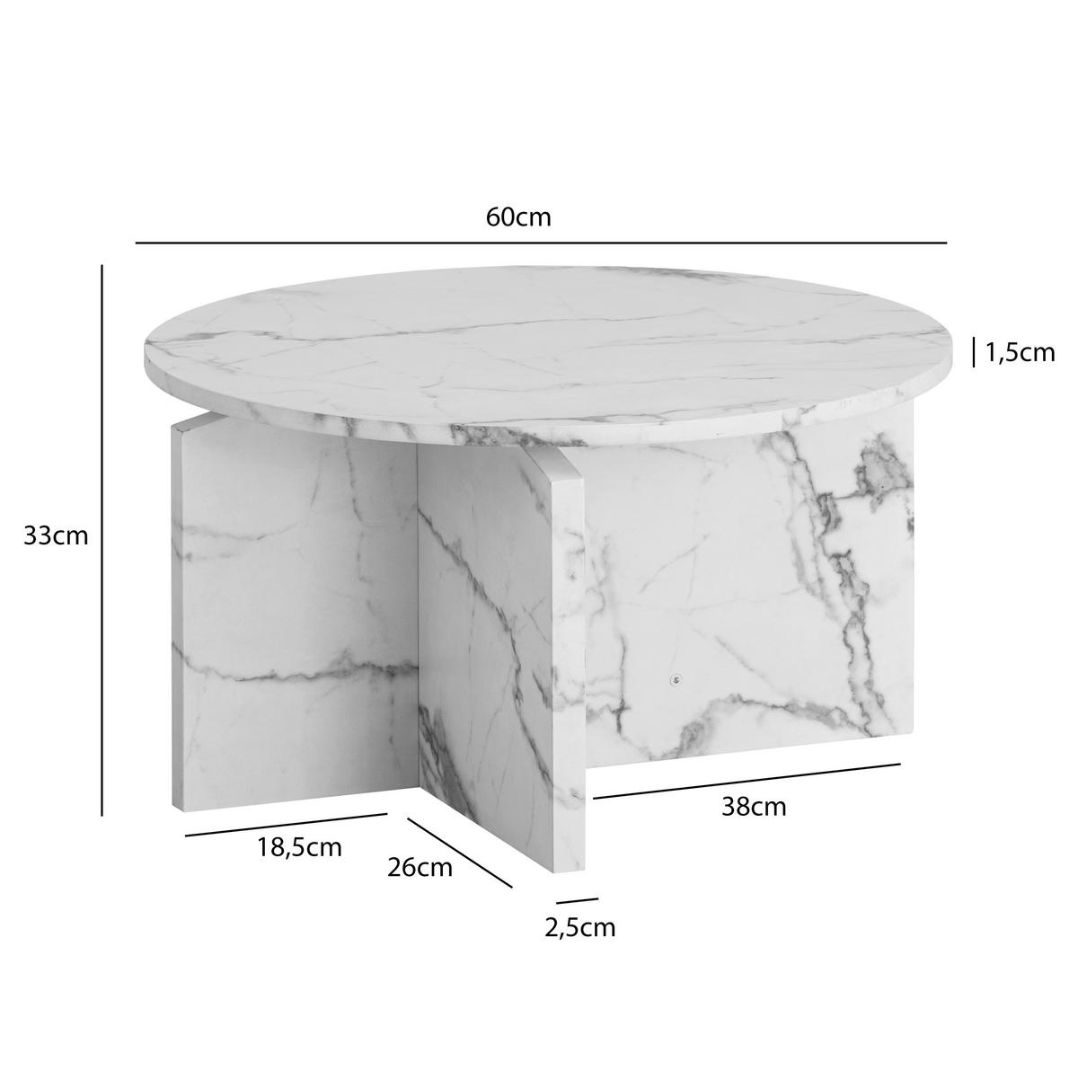 COUCHTISCH WL6.917 - Weiss, Design, Holzwerkstoff (60/60/33cm) - Livetastic