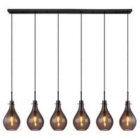 Hängeleuchte Oskus Schwarz max. 40 Watt - Schwarz, Design, Glas/Metall (140/18/120cm) - Globo