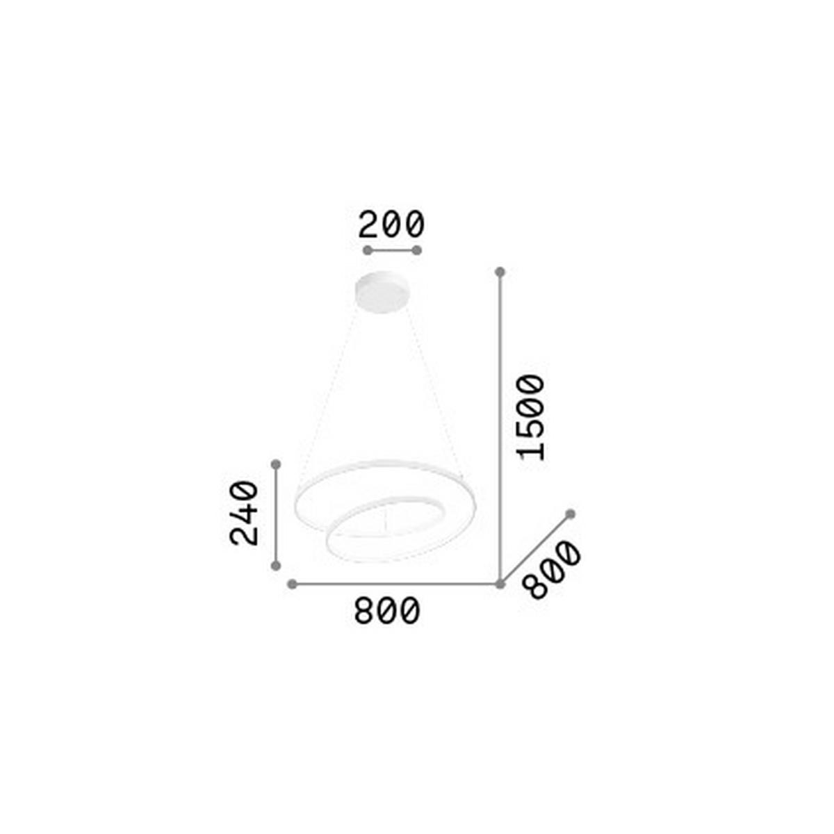 LED-Hängeleuchte max. 55 Watt - Schwarz, Design, Kunststoff/Metall (80/80/39/150cm) - Ideal Lux