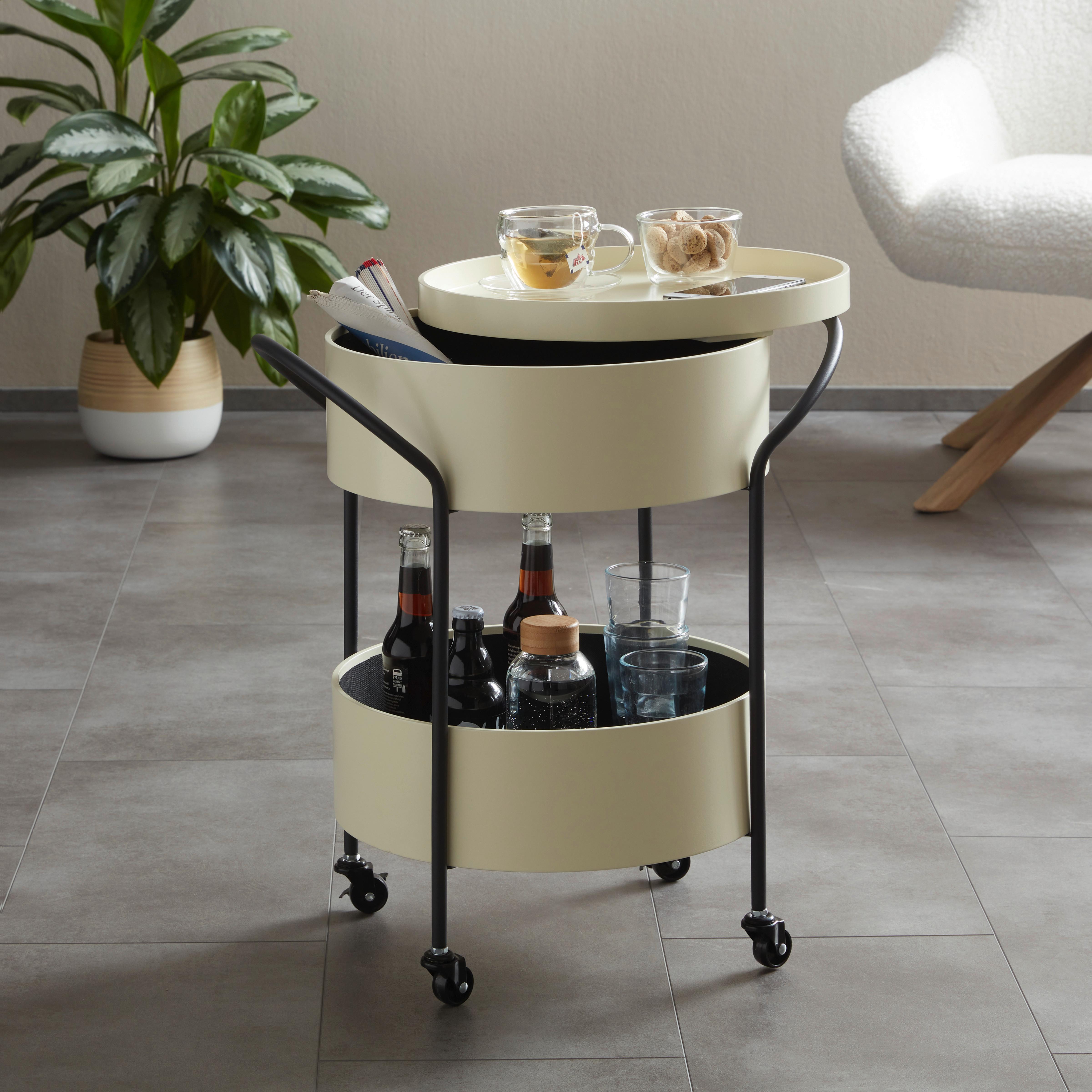 Allzweckwagen in Creme/Schwarz - Creme/Schwarz, Modern, Holzwerkstoff/Kunststoff (52/59,5/38cm)