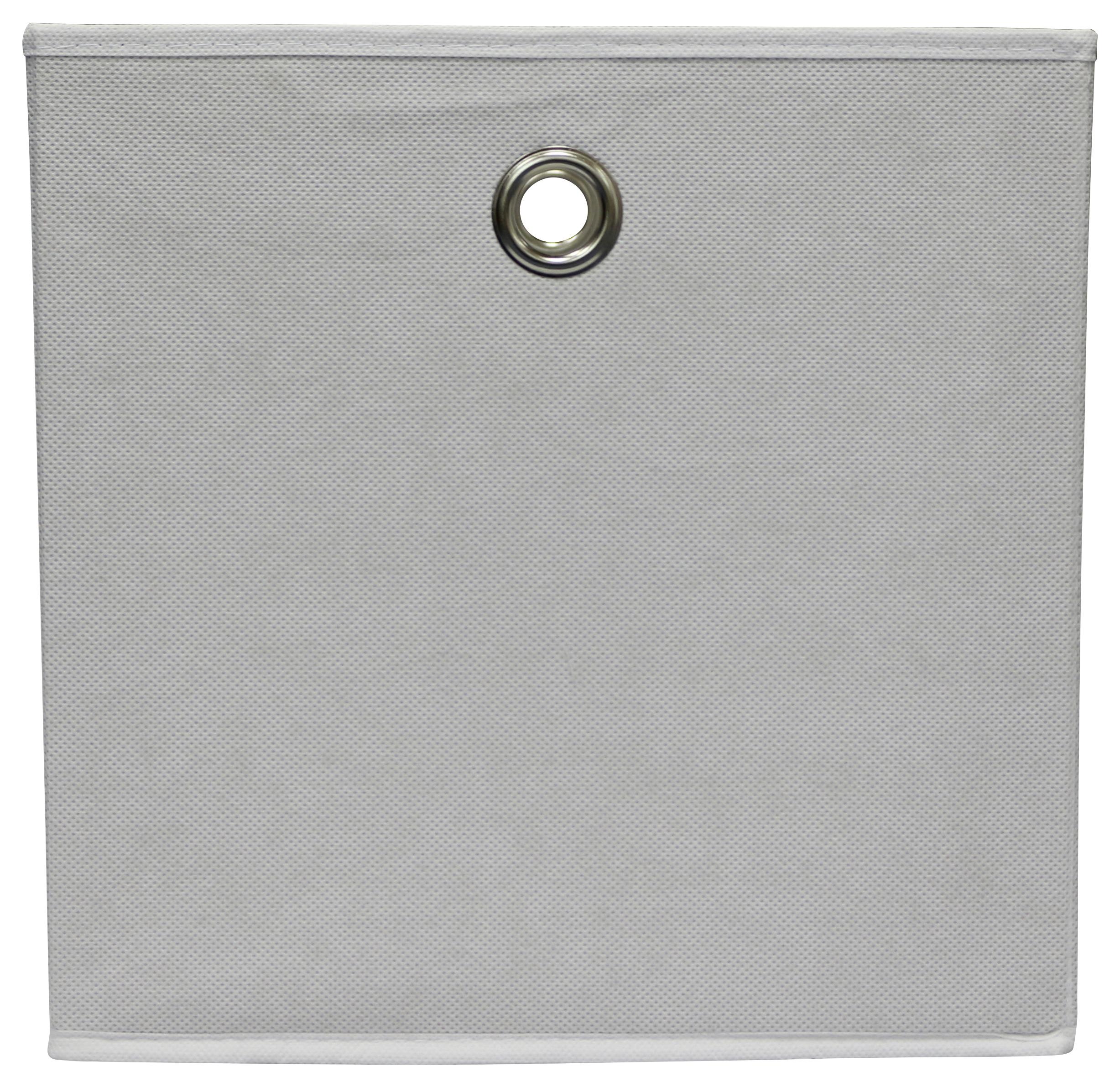 Zložljiva Škatla Cubi, Bela - bela, Moderno, tekstil/leseni material (32/32/32cm)