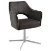 STOL MED ARMSTÖD VALLETTA - kromfärg/antracit, Klassisk, metall/textil (61/85/60cm) - Premium Living