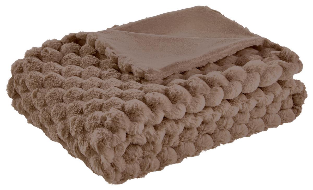 Krznena Odeja Lara - rjava, Konvencionalno, tekstil (130/180/0cm) - Modern Living