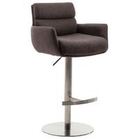 STOŁEK BAROWY LEXINGTON - kolor stalowy/cappuccino, Design, metal/tkanina (54/84/52cm) - Dieter Knoll