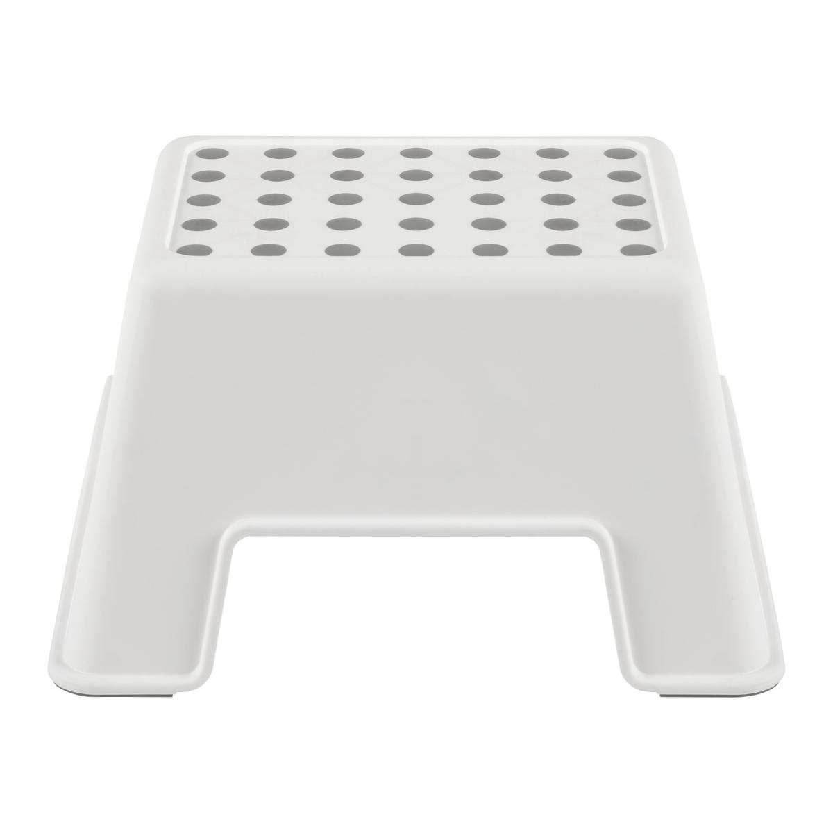 Tritthocker Babsi Grau/Weiss - Weiss/Grau, Konventionell, Kunststoff (43/34/24cm) - Mömax