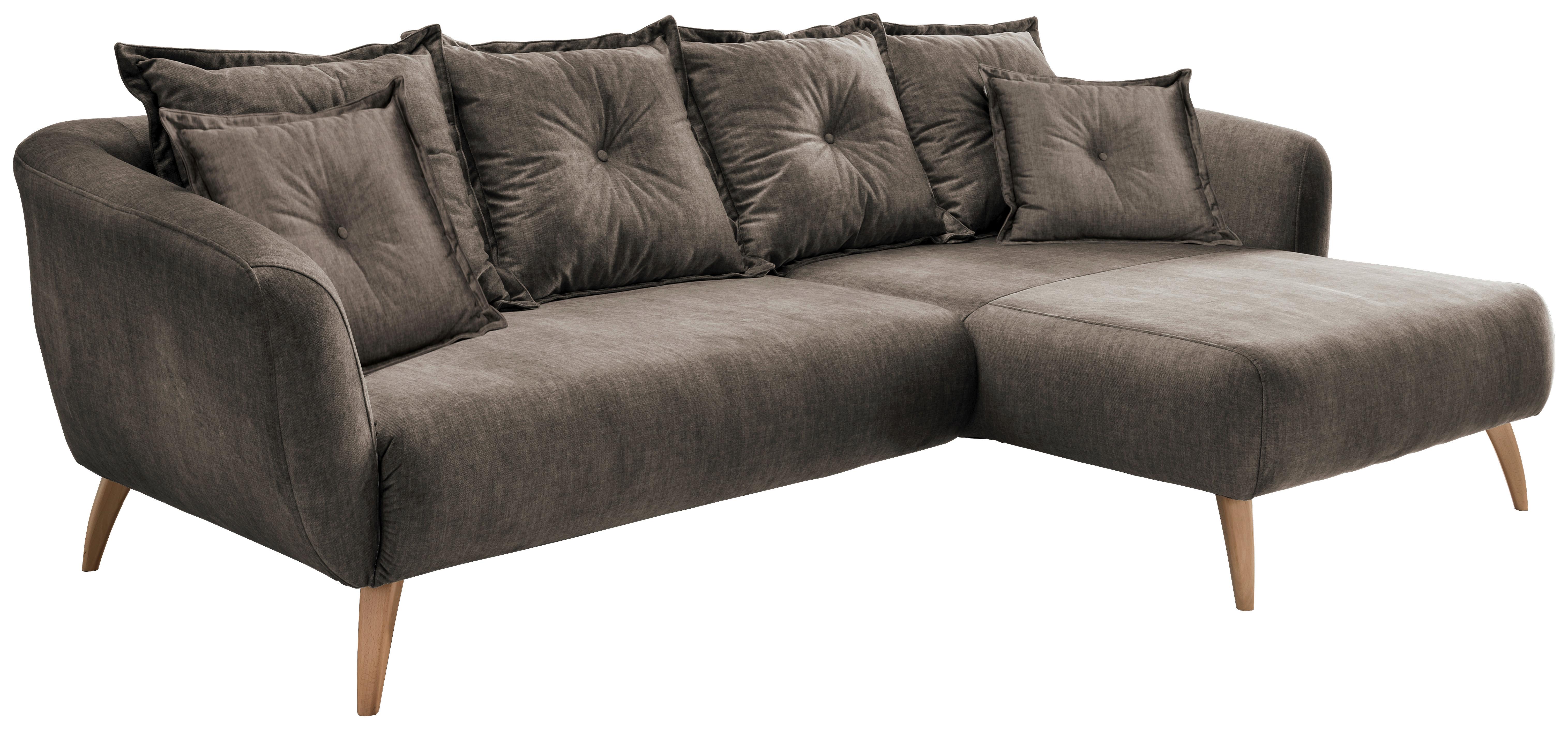 Wohnlandschaft Baggio Braun Velours - Buchefarben/Braun, MODERN, Holz/Textil (277/94/162cm) - Livetastic