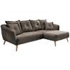 Wohnlandschaft Baggio Braun Velours - Buchefarben/Braun, MODERN, Holz/Textil (277/94/162cm) - Livetastic