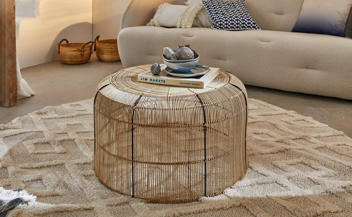 Webteppich Pisa Creme ⌀ ca. 200cm - Creme, KONVENTIONELL, Textil (200cm) - Novel