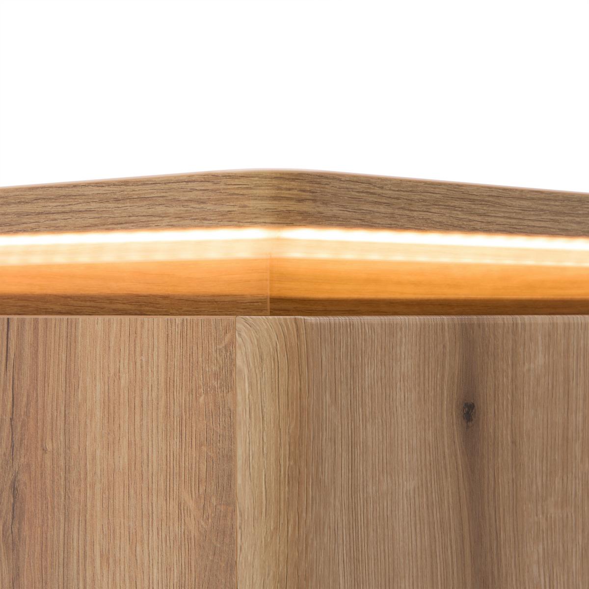 Highboard Alameda Eichefarben - Eichefarben/Anthrazit, MODERN, Glas/Holzwerkstoff (90/128/38cm) - Mömax