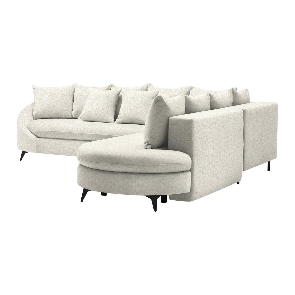 Ecksofa Axel Beige - Beige/Schwarz, MODERN, Textil/Metall (291/87/250cm) - Mömax