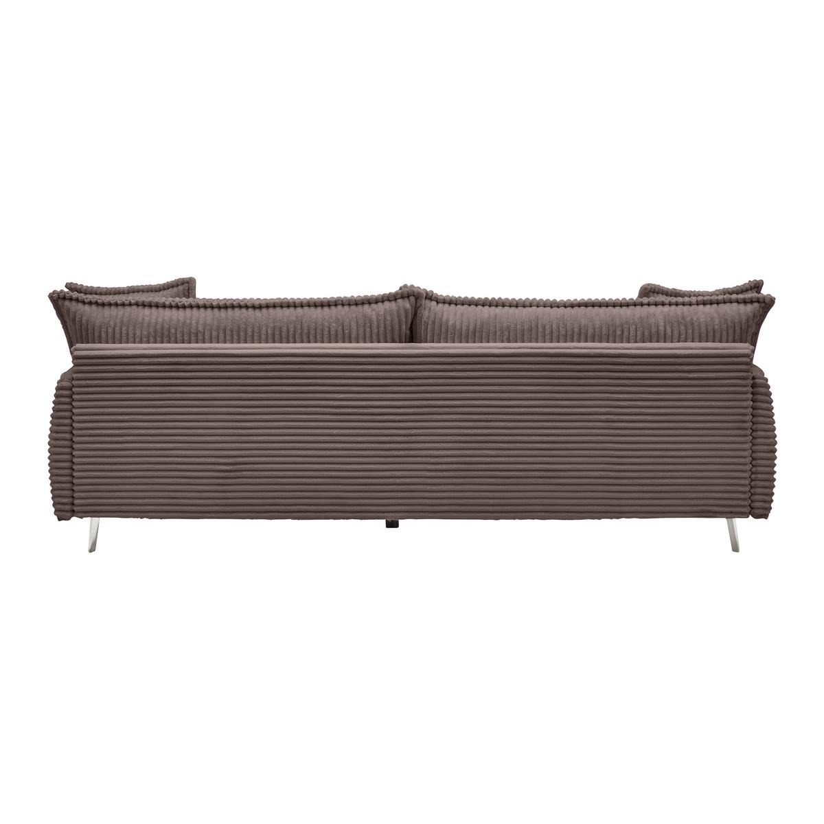 Bigsofa Kiss Dunkelbraun - Chromfarben/Dunkelbraun, MODERN, Holz/Metall (241/90/117cm) - Mömax