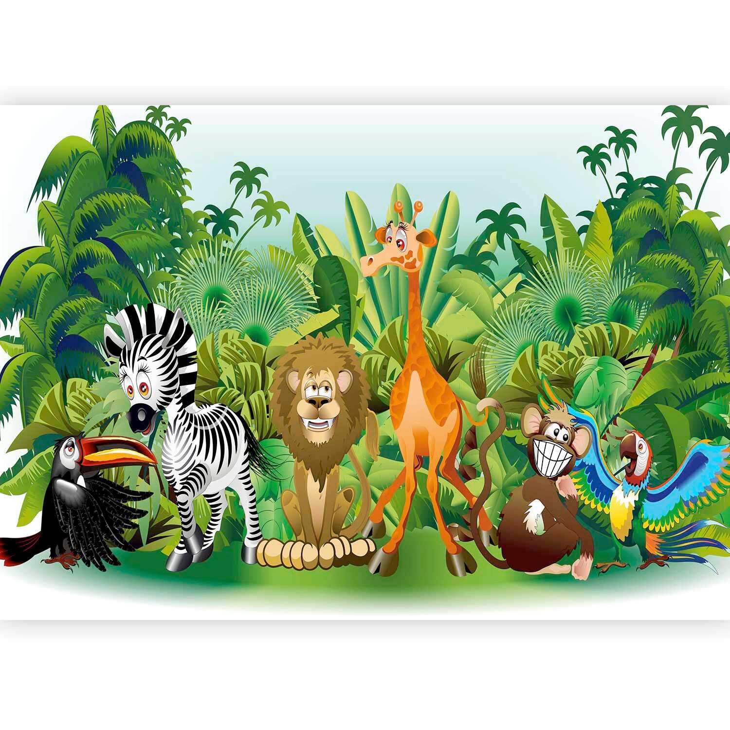 Fototapeta Jungle Animals, 350x245cm - večbarvno, Trendi, tekstil (350/245cm) - artgeist