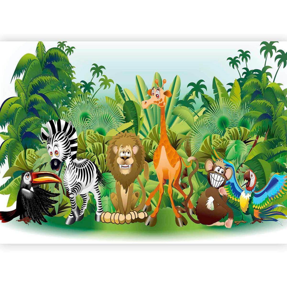 Fototapeta Jungle Animals, 350x245cm - večbarvno, Trendi, tekstil (350/245cm) - artgeist