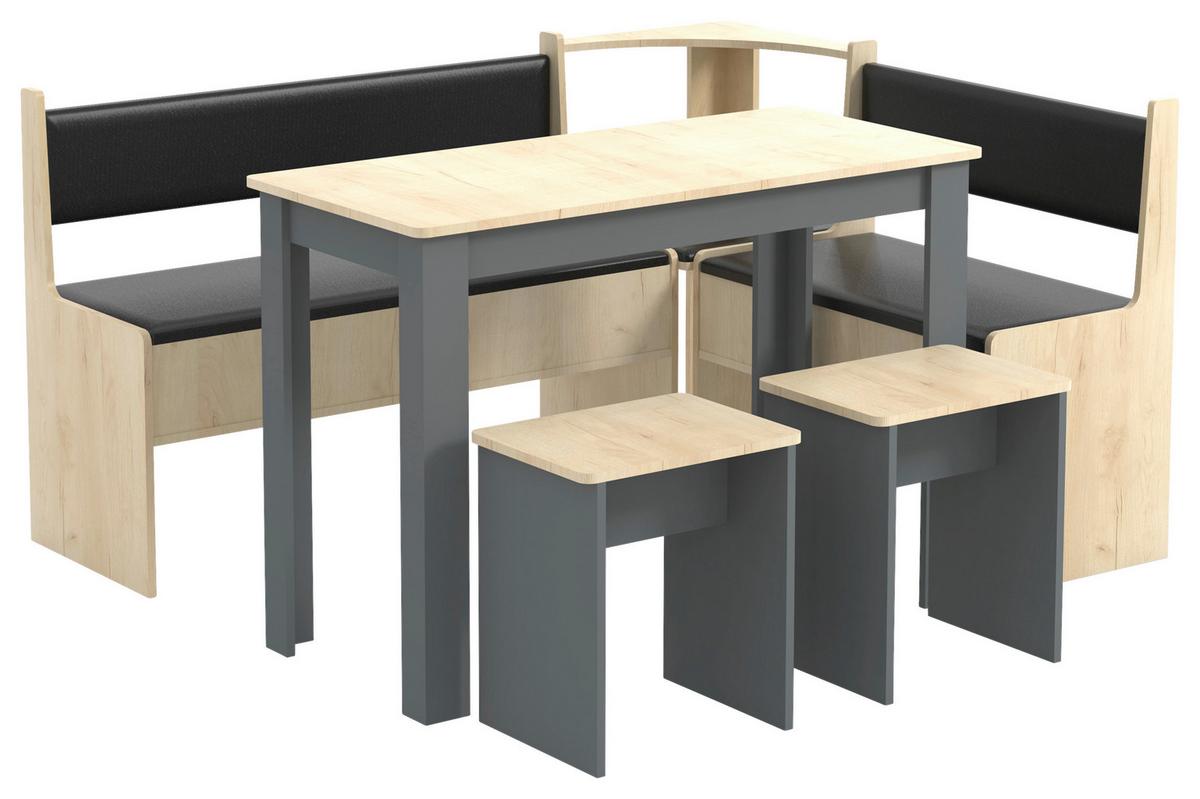 Kotna Garnitura Esal, Siva, Hrast - antracit, Moderno, leseni material (153/115cm) - MID.YOU