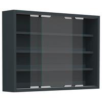 Viseča Vitrina Agisa M, Siva - srebrne barve/antracit, Moderno, steklo/leseni material (57/40/10cm) - MID.YOU