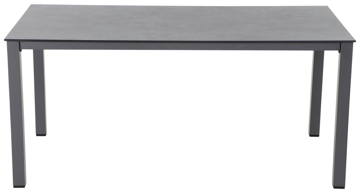 Loungegarnitur 5-tlg Velia aus Metall - Anthrazit/Schwarz, KONVENTIONELL, Keramik/Textil - Gardenson