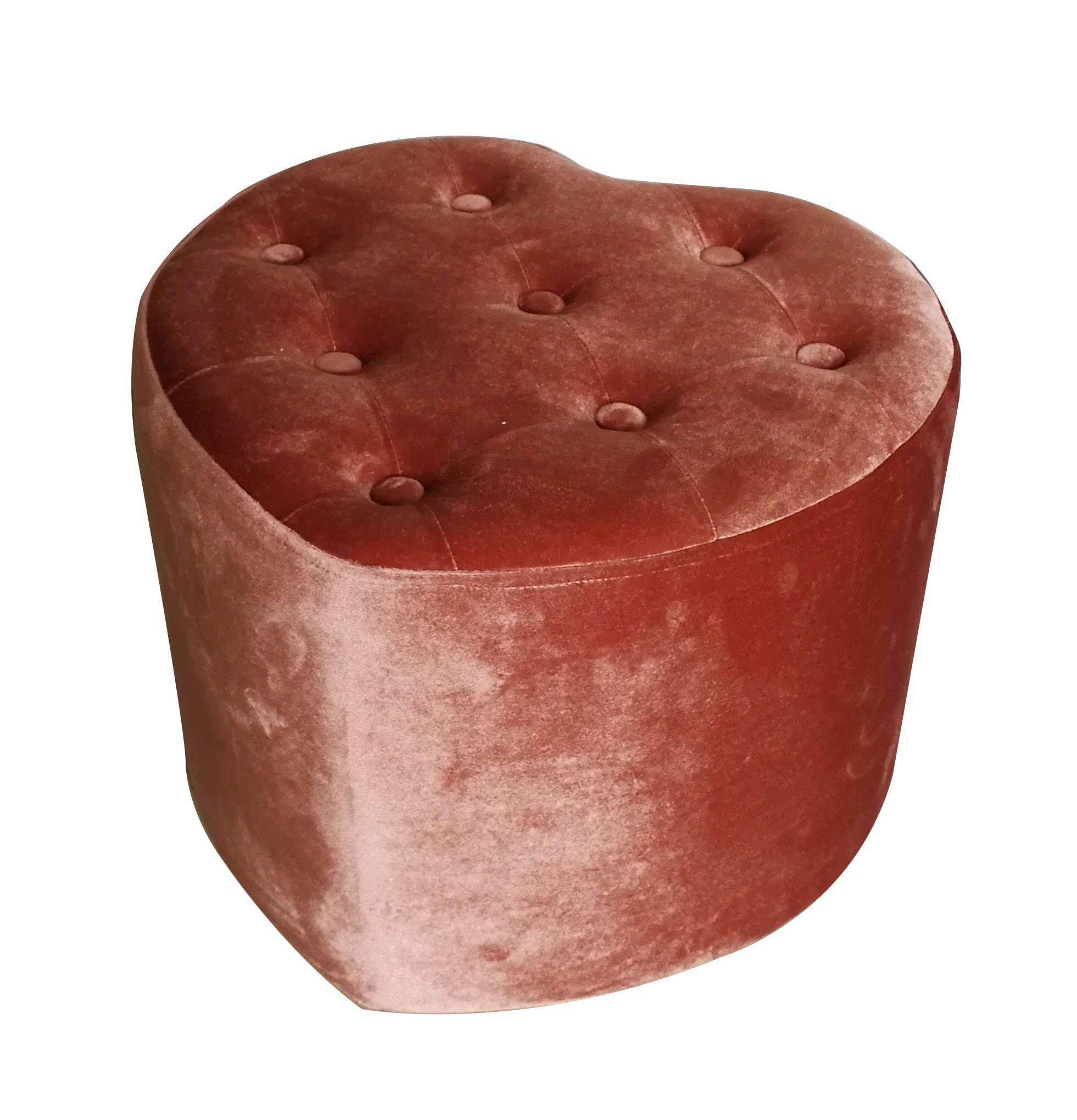 HOCKER Tanne massiv Pink - Pink/Rosa, Holz/Textil (42/31/40cm)
