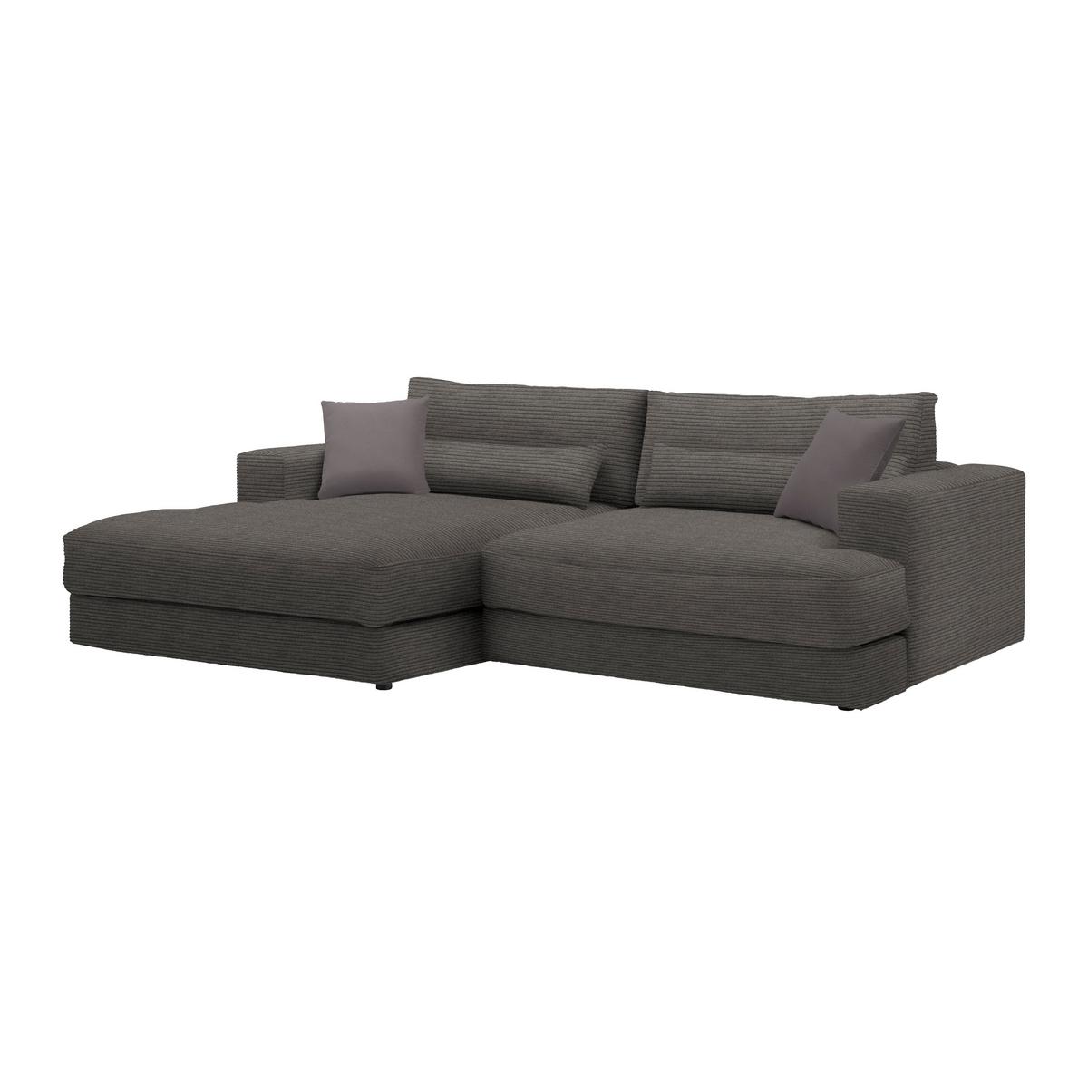 Ecksofa Fabiona links Braun - Schwarz/Braun, MODERN, Holz/Kunststoff (194/85/268cm) - Premium Living
