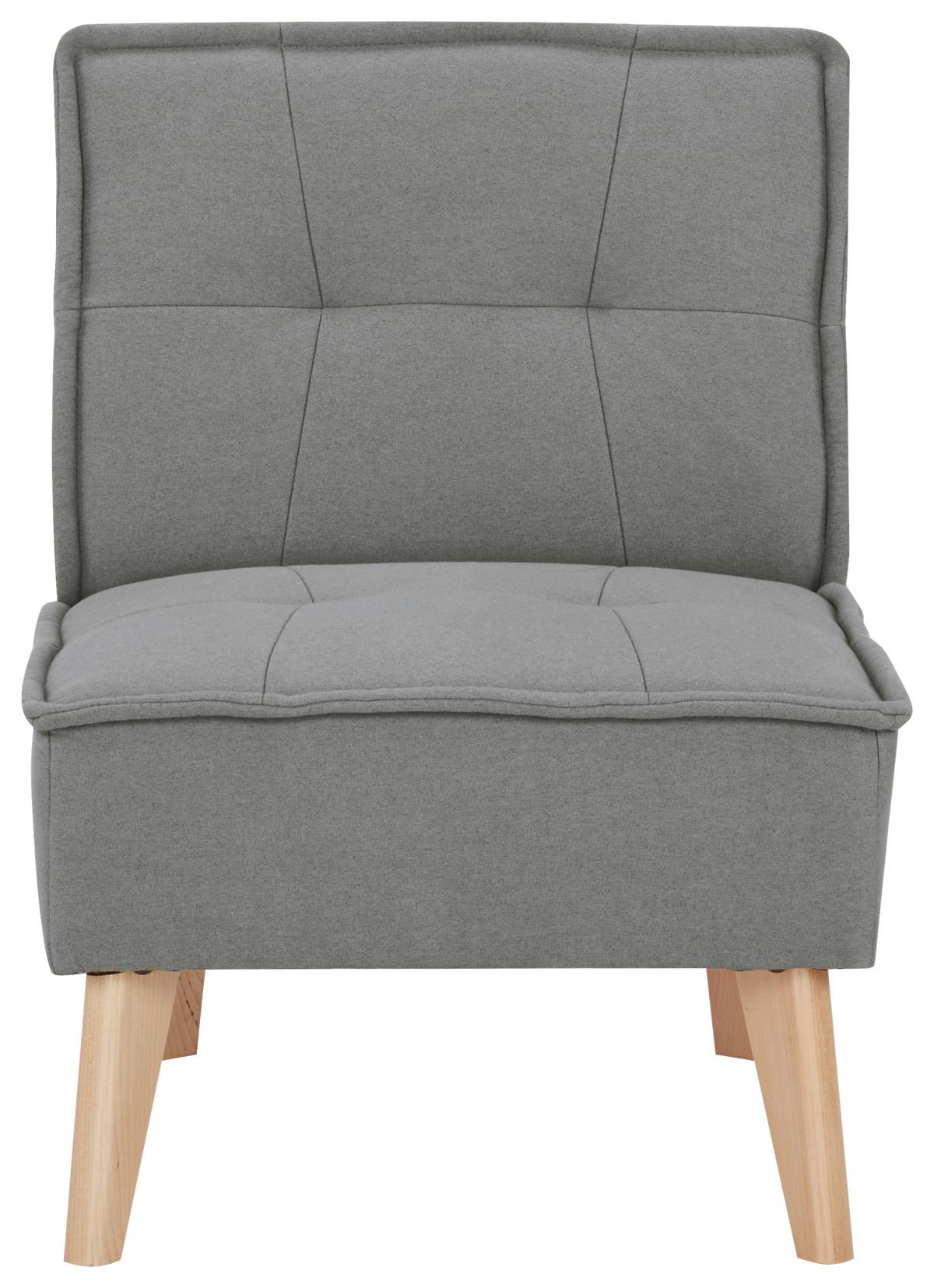 Fotelj Elba, Siva - siva/naravne barve, Basics, tekstil/les (60/78/75cm) - MID.YOU