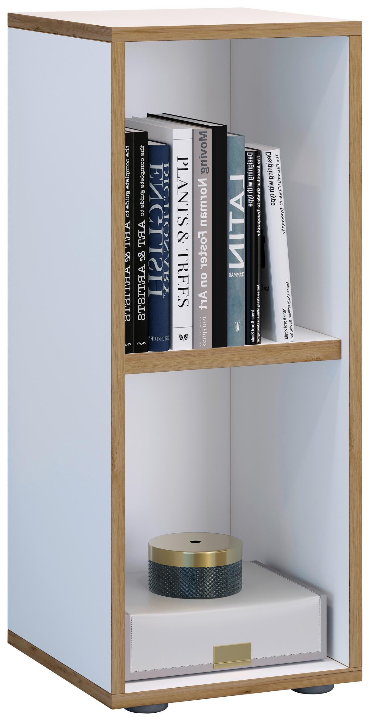 AKTENREGAL SALIA B30 - Honigeiche/Weiss, Design, Holzwerkstoff/Kunststoff (30/74/33cm) - MID.YOU