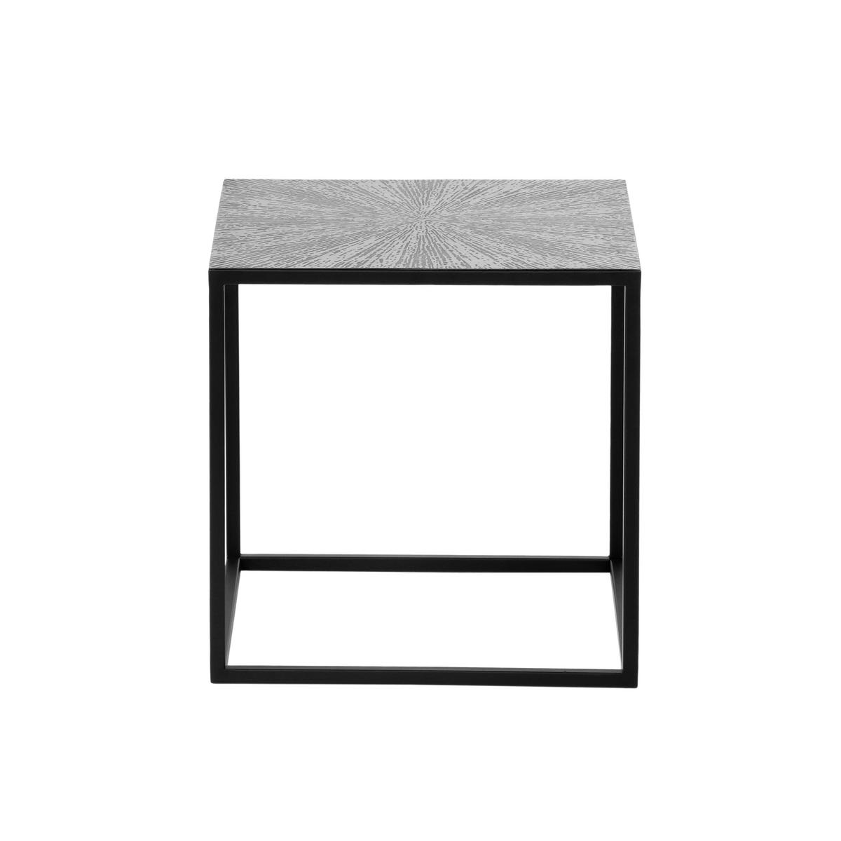 ZESTAW STOLIKÓW BOCZNYCH HIRA - kolor srebrny/czarny, Modern, metal (35-40/35-40/35-40cm)