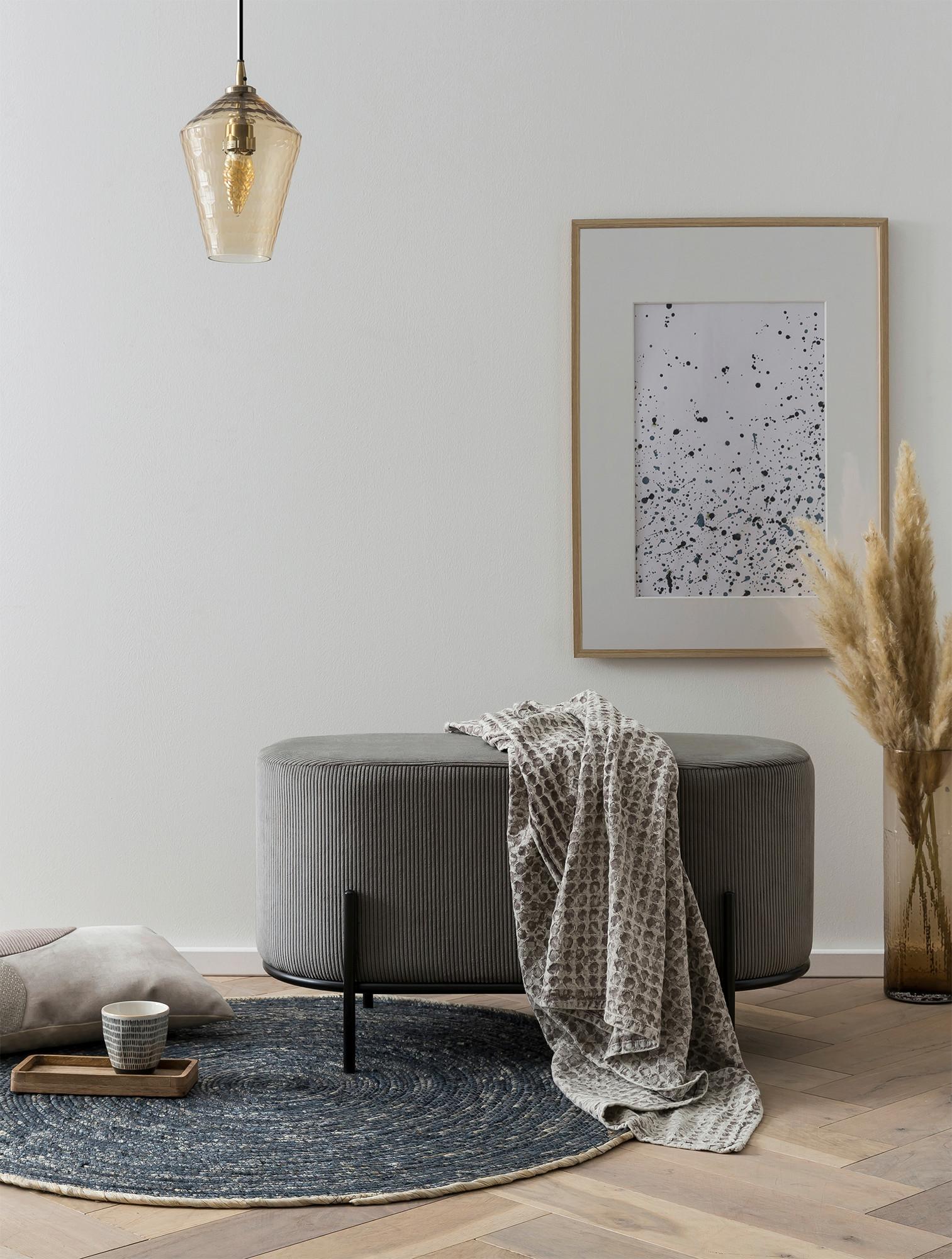 Tabure Cord, Siva - siva/črna, Moderno, kovina/tekstil (80/42/40cm) - Livetastic