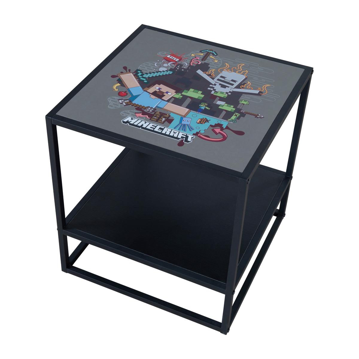 Beistelltisch Minecraft ca. 45x45x48 cm Schwarz - Schwarz, MODERN, Holzwerkstoff/Metall (45/45/48cm) - Minecraft