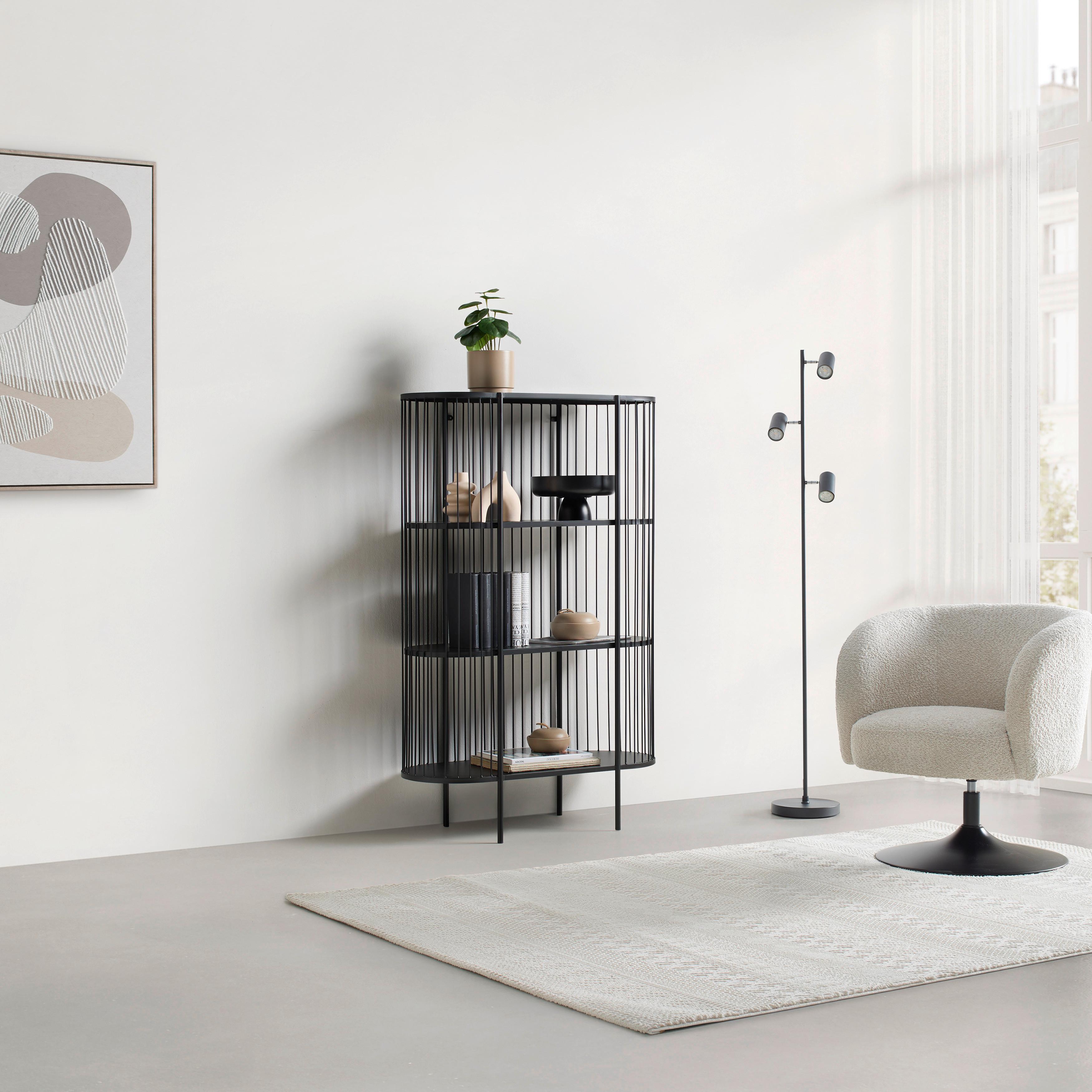 Álló Polc Fekete Tiago - fekete, Lifestyle, fém (80/125/34cm) - Mömax