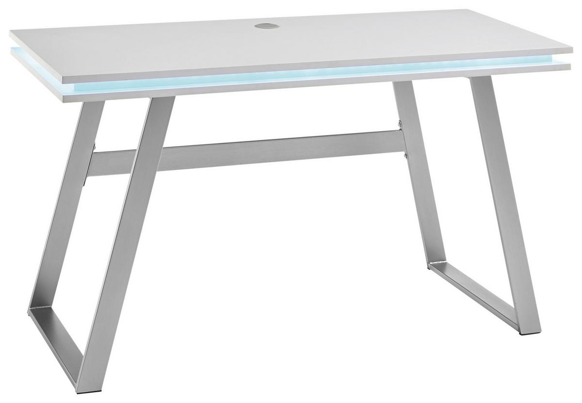 Pisalna Miza Tiflis 1 - barve nerjavečega jekla/bela, Moderno, kovina/leseni material (140/75/60cm) - Mömax