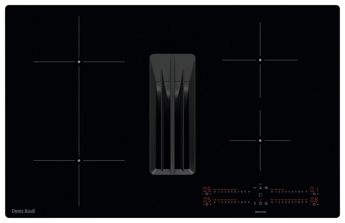 Kochfeld-Dunstabzug-Kombi DKEX8050IB - Schwarz, Basics, Glas/Metall (80/23/51cm) - Dieter Knoll