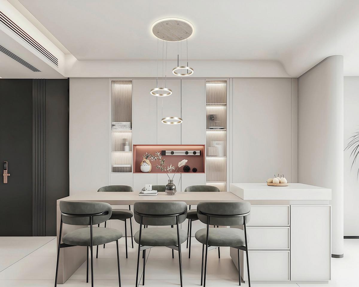Led Függőlámpa Stoni - Pezsgő, Modern, műanyag/fém (42/42/150cm) - Mömax