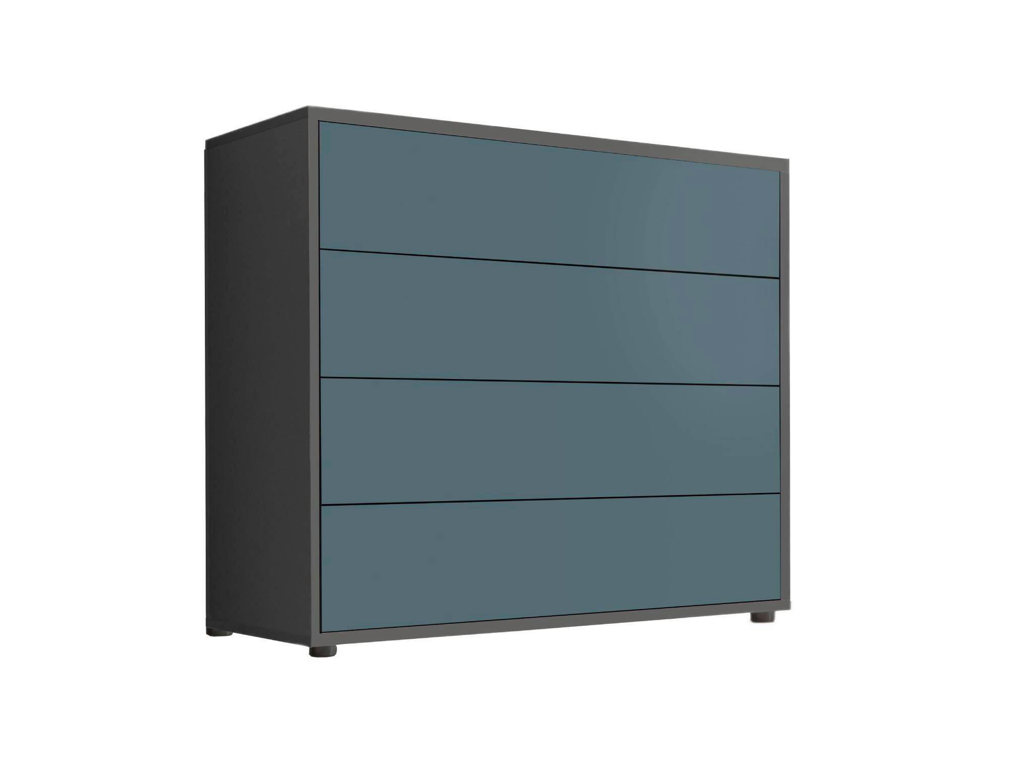 Kommode Mailand Typ 3 Anthrazit/Petrol - Anthrazit/Petrol, MODERN, Holzwerkstoff/Kunststoff (79/73/33cm) - MID.YOU