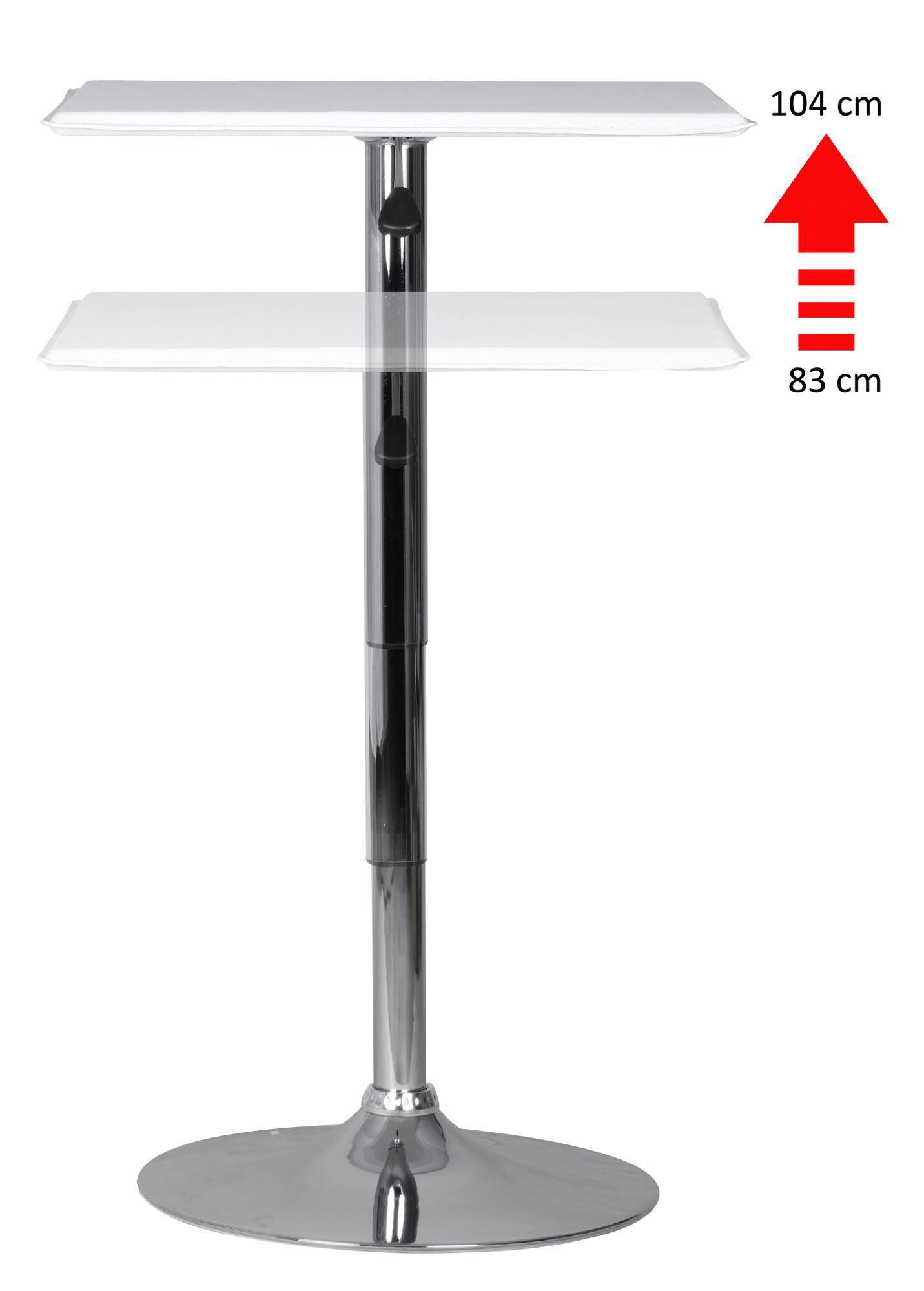 Stoječa Miza Altona - barve kroma/bela, Moderno, kovina/tekstil (63/83-104/63cm) - MID.YOU