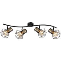 Reflektor Priska - črna/barve medenine, Trend, kovina (80/22,5cm) - Globo