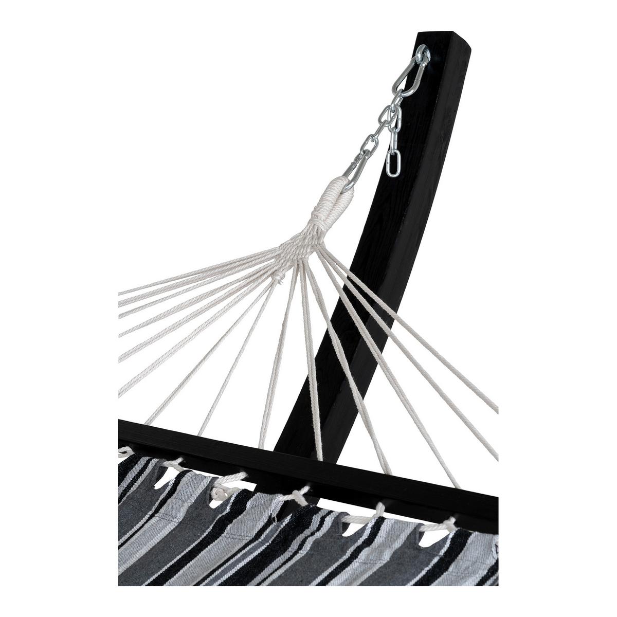 Hängematte Tripoli Schwarz - Schwarz, MODERN, Holz/Kunststoff (12/320cm) - Gardenson