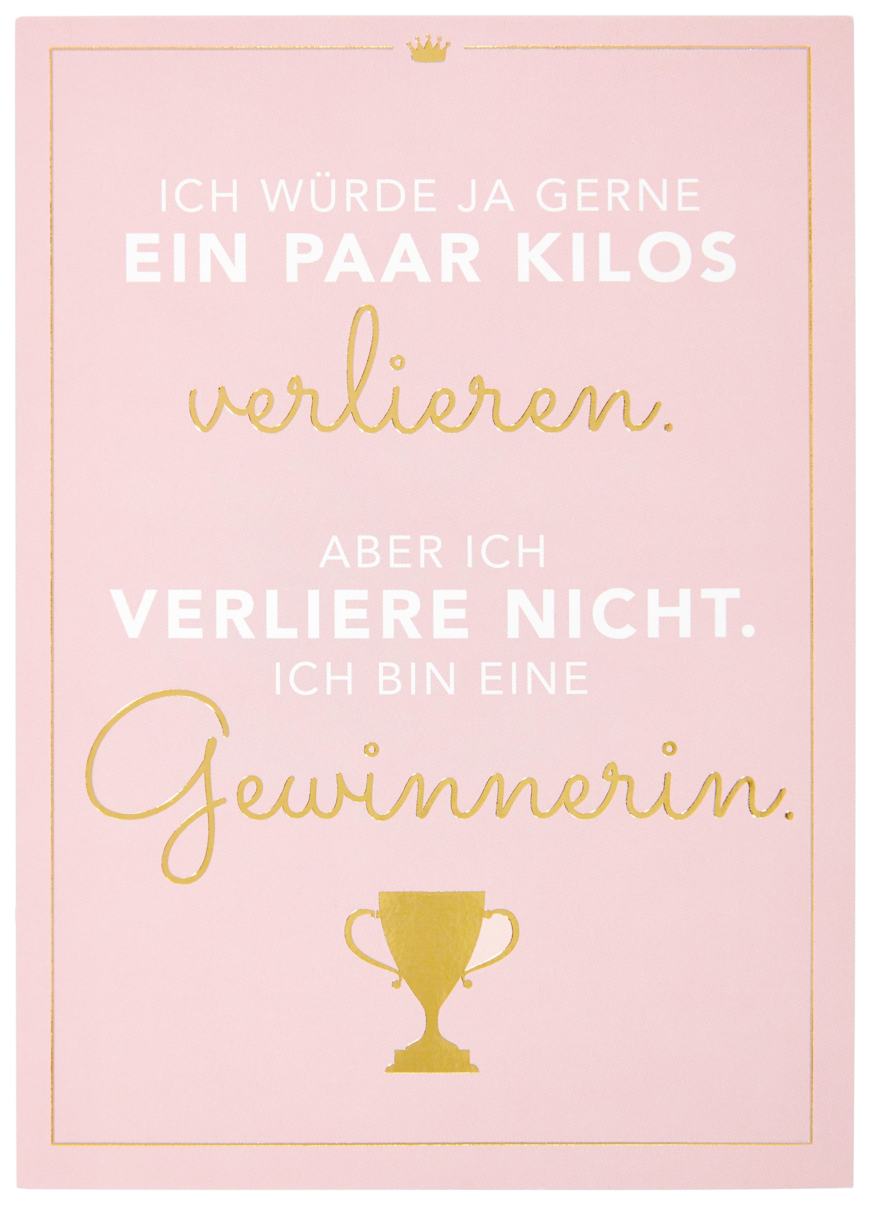 Postkarte Vollzeitprinzessin in Rosa - Goldfarben/Rosa, Papier (10,5/14,8cm) - Vollzeitprinzessin