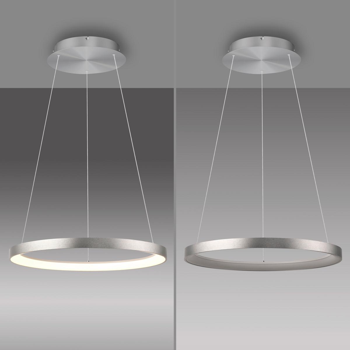 LAMPA ZWIESZANA LED 2851-95 HOOP - kolor aluminiowy, Design, tworzywo sztuczne/metal (57/180/200cm) - Paul Neuhaus