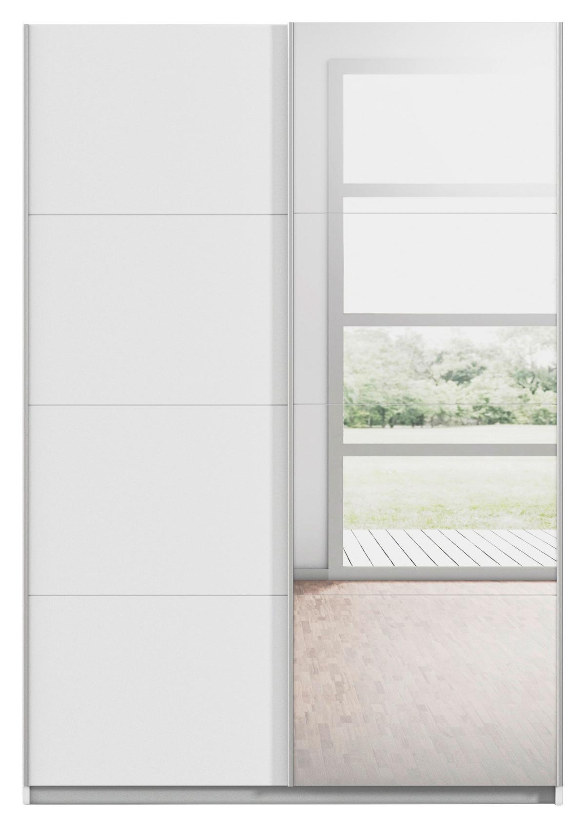 Ormar S Kliznim Vratima Subito - bijela/srebrne boje, Moderno, drvni materijal/metal (136/197/61cm) - Modern Living