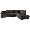 Wohnlandschaft Alvito Dunkelbraun Nylon/Mikrofaser - Dunkelbraun/Silberfarben, Design, Holz/Textil (298/202cm) - MID.YOU