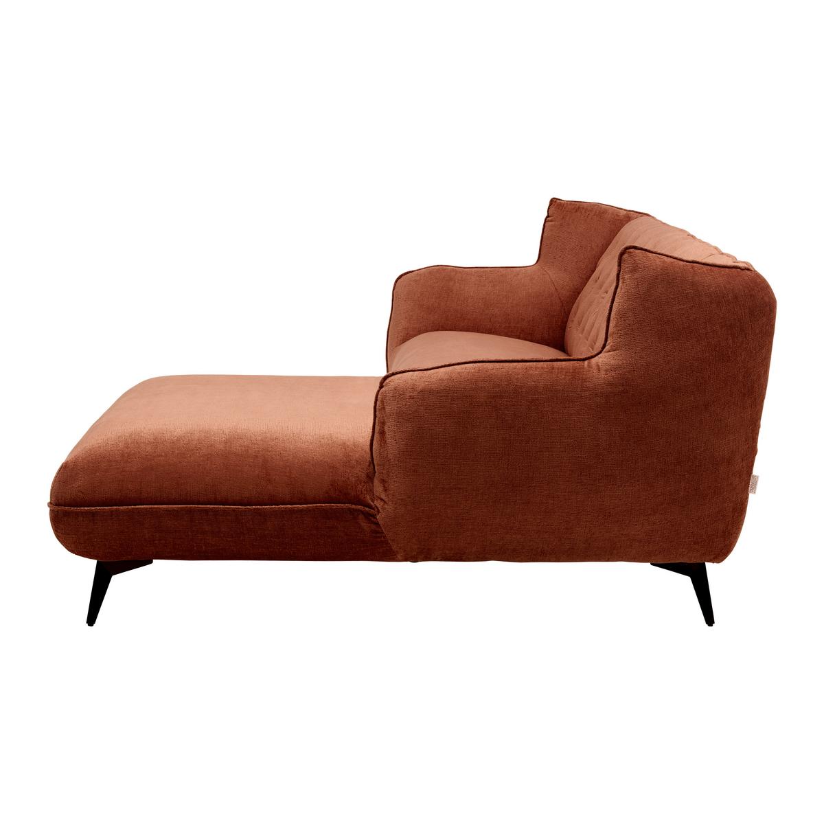 Wohnlandschaft Bogoni Rostfarben - Rostfarben/Schwarz, MODERN, Textil/Metall (278/84/168cm) - Mömax