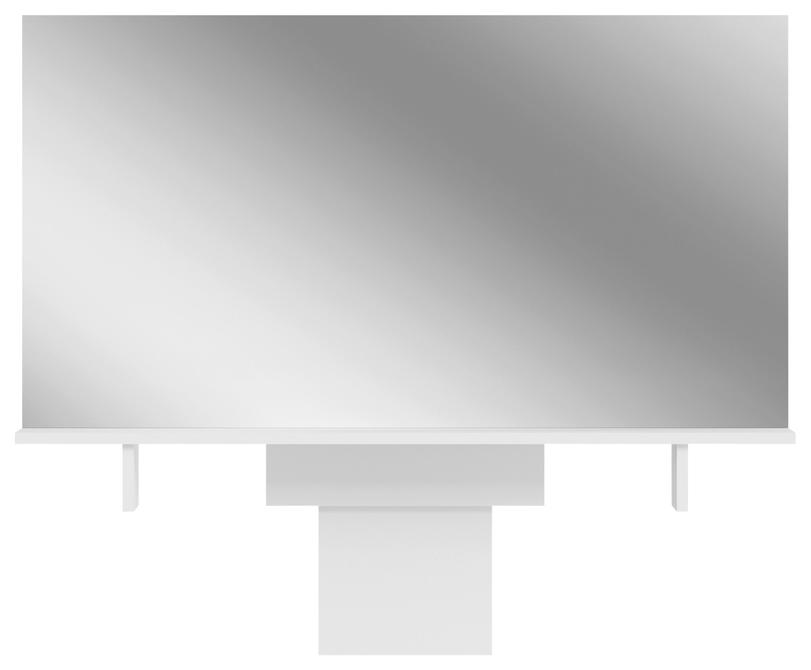 Spiegel Emma ca. 110x70 cm Weiß - Weiß, Design, Glas/Holzwerkstoff (110/70/13cm) - MID.YOU