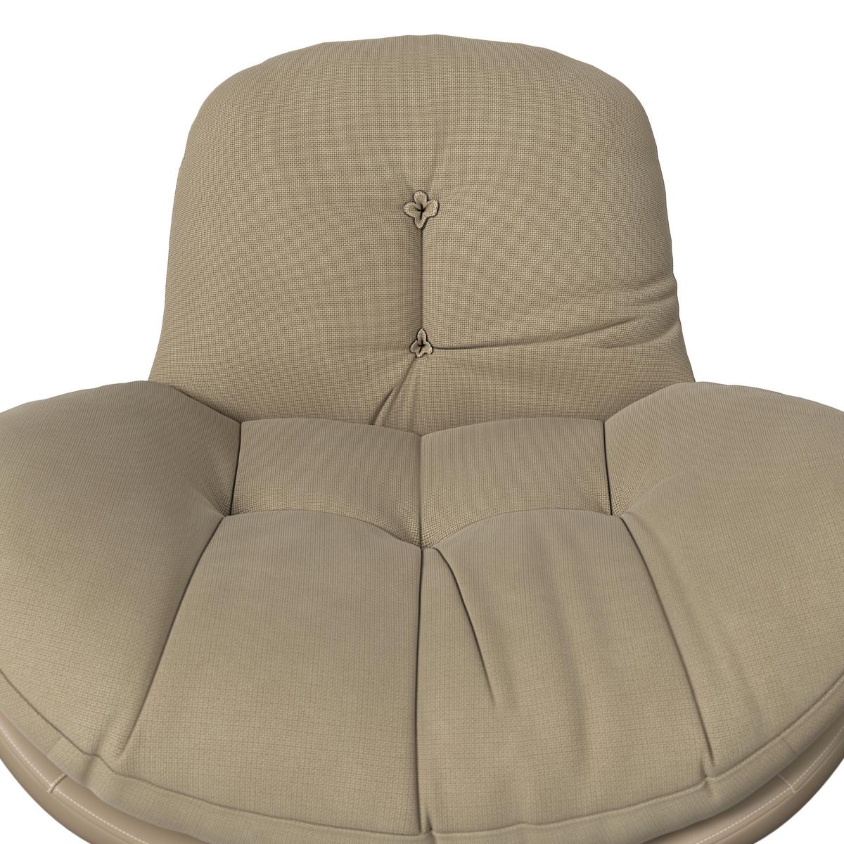 Schaukelsessel Elea Beige Lederlook/Chenille - Beige/Schwarz, MODERN, Holz/Textil (104/78/102cm) - Bessagi Home