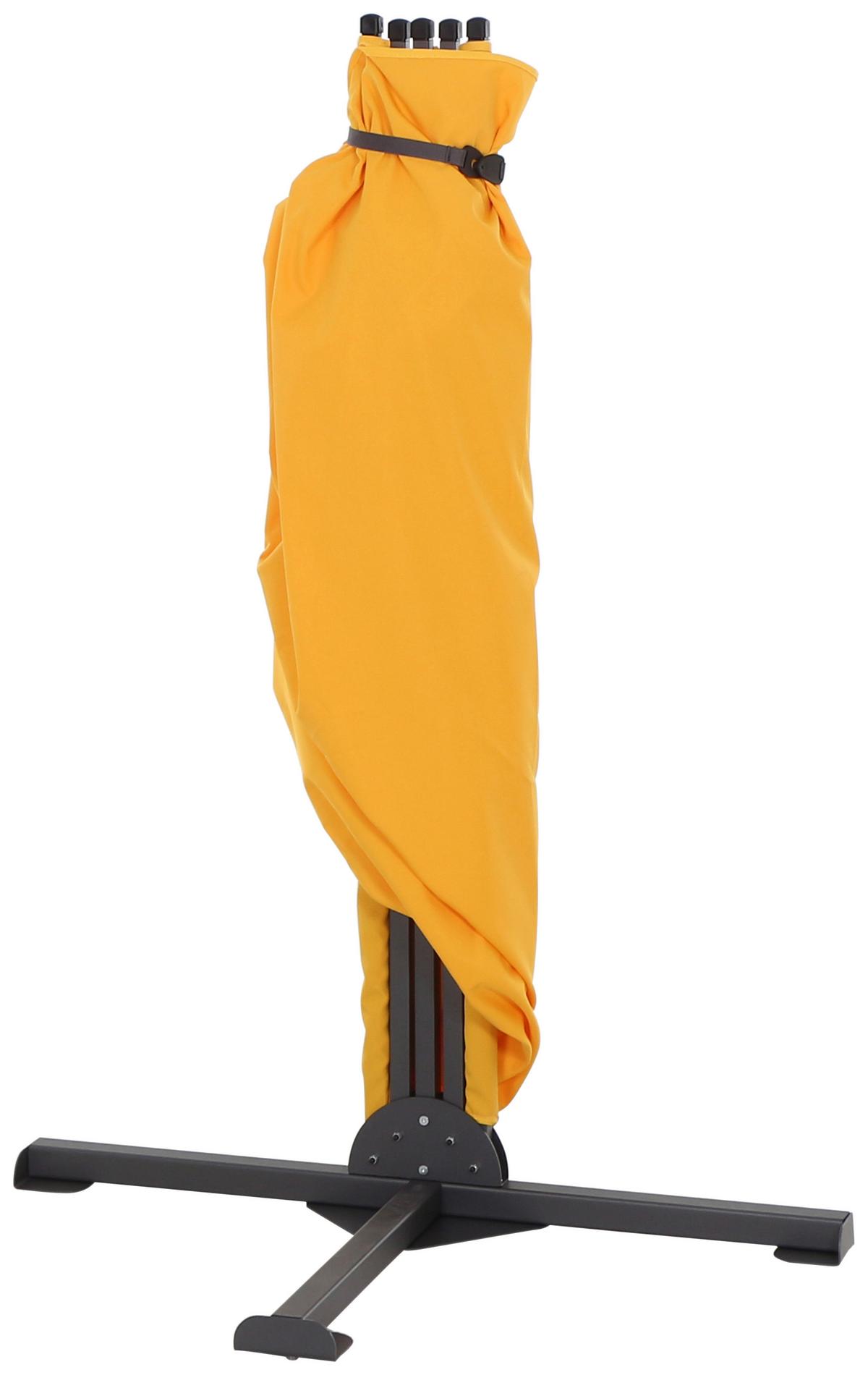 Sichtschutz Anthrazit/Gelb BH: 280 x150 cm - Anthrazit/Gelb, KONVENTIONELL, Textil/Metall (280/150cm) - Siena Garden