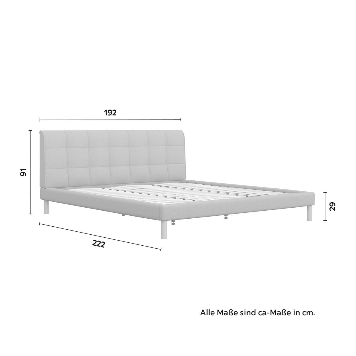Oblazinjena Postelja Mara - sivobež/naravne barve, Moderno, kovina/tekstil (180/200cm) - Bessagi Home
