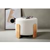POUF COFFEY - Hellbraun/Weiß, Design, Holz/Textil (52.5/43/52.5cm) - Livetastic