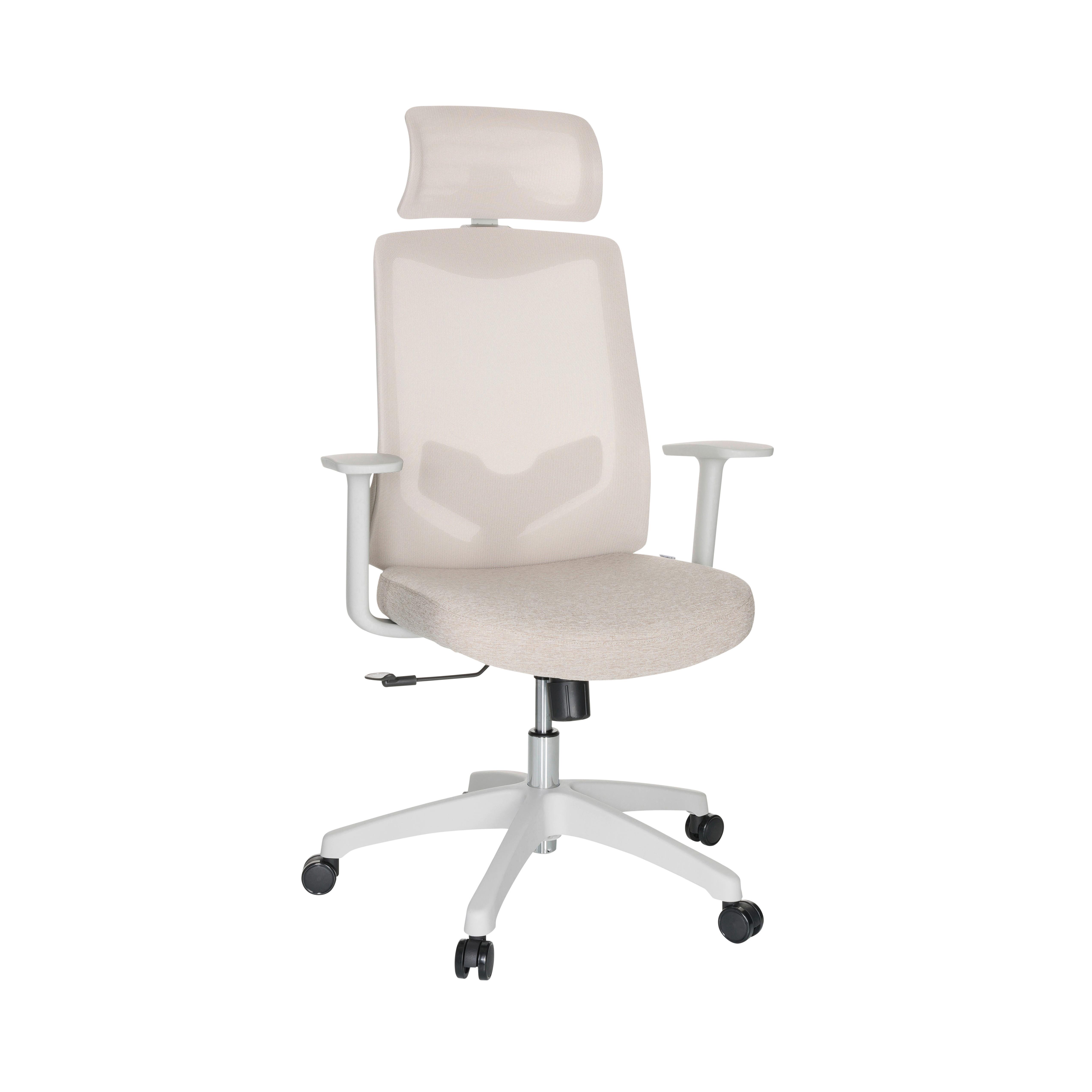 Pisarniški Stol Mikeo W, Bež - bež/svetlo siva, Basics, umetna masa/tekstil (69/115/68cm) - MID.YOU